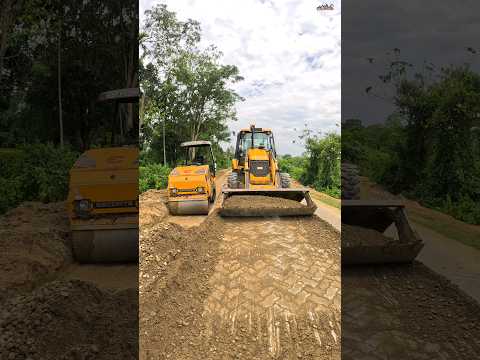 JCB 3dx Loader Folding & mini roller work 💪💯💥 #jcb #jcb3dx #tractor