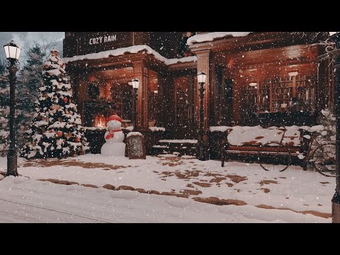 White Christmas at Street with Relaxing Christmas Songs