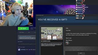 xQc Gets Gifted A Game on Steam...