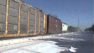 preview picture of video 'CN305, with some 'Stacks', 3rd 0f 3 for Jan-07-13 @ McGivney NB'