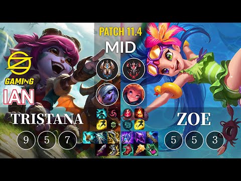 OZ Ian Tristana vs Zoe Mid - KR Patch 11.4