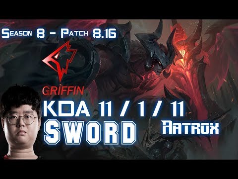GRF Sword AATROX vs CHO'GATH Top - Patch 8.16 KR Ranked
