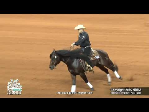 Xtra Voodoo Doc ridden by Thiago Boechat  - 2016 NRHA Derby (Open Derby, Sec. 2)