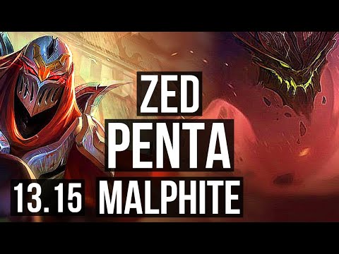 ZED vs MALPHITE (MID) | Penta, 67% winrate, Legendary, 6 solo kills | TR Grandmaster | 13.15