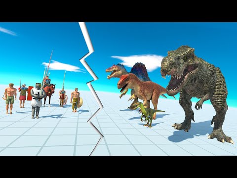 3x ANCIENT HUMANS TEAM vs CARNIVORE DINOSAURS TEAM | FREE BATTLE | Animal Revolt Battle Simulator
