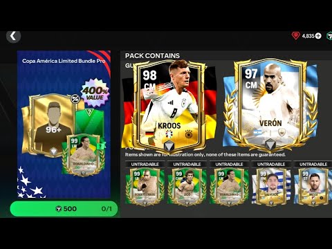 Amazing Euro & copa america pack opening! 2x 99 icons packed +top 50 market fc mobile 24! #fcmobile
