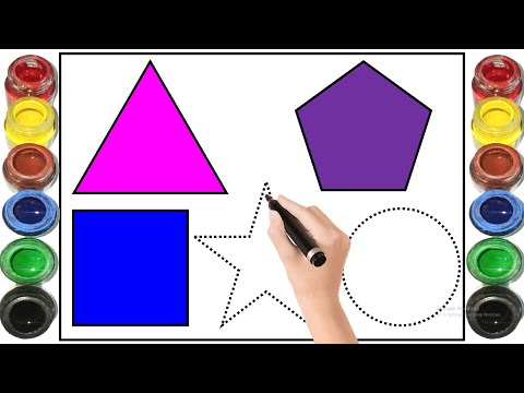 2D Shapes drawing Shapes Drawing Shapes colors Triangle Pentagon Shapes name for kids