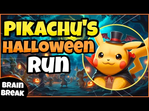 ⚡ Pikachu's Halloween Run 🎃 Fitness Run | Pokemon | Brain Break | Exercise | GoNoodle Inspired