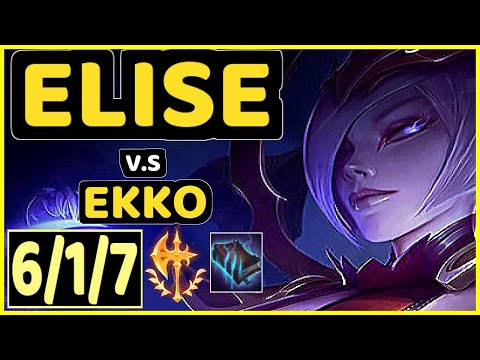 PUNCH (ELISE) vs EKKO - 6/1/7 KDA JUNGLE CHALLENGER GAMEPLAY - KR