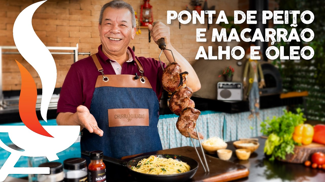 Ponta de Peito com Macarrão Alho e Óleo I Churrasqueadas