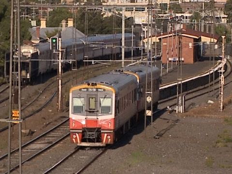 V/line "Sprinter" railcars at Footscray - Melbourne passenger trains