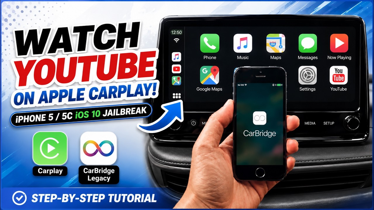 How to Watch YouTube on Apple CarPlay: iPhone 5 / 5C (iOS 10 Jailbreak & CarBridge)