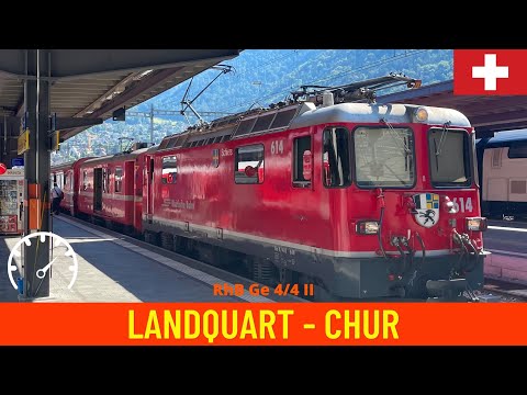 Cab Ride Landquart - Chur - Rhaetian Railway (RhB) in 4K (Switzerland, August 2022)