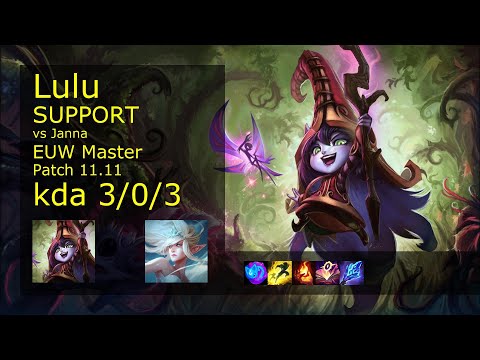 Lulu Support & Tristana vs Janna & Ezreal - EUW Master 3/0/3 Patch 11.11 Gameplay