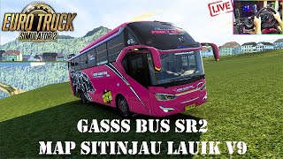 Download lagu [LIVE] Gas Bus SR2 Map Sitinjau Lauik V9 | Euro Truck Simulator 2 | Steering Wheel Gameplay mp3