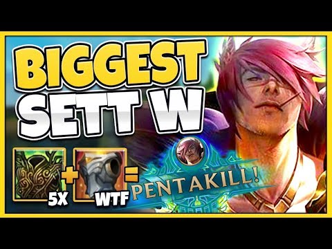 WTF?! 15K HP SETT = 5K TRUE DAMAGE NUKES WITH W (INSTANT PENTA POWER) - League of Legends