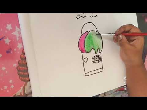 Three flavours cup icecream 🍨 drawing by sreshta 4th class