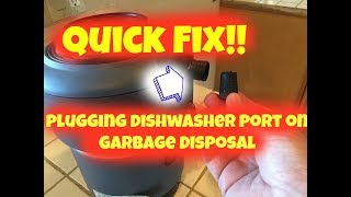 How to plug a dishwasher drain on garbage disposal