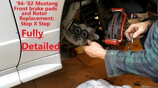 How to Replace Front Brake Pads and Rotors 94-2004 Ford Mustang