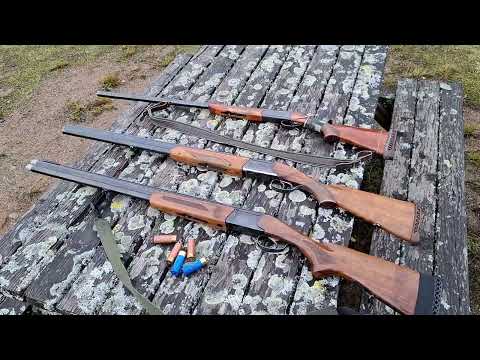 Shooting Baikal IJ-18 single barrel shotgun and IJ-27 and MP-27EM-1C double barrel shotguns
