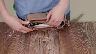 Стильна сумка жіноча з фактурним клапаном з натуральної шкіри Vintage 22620 бежева