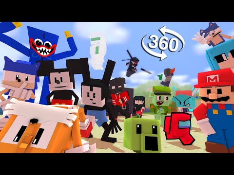 [Spinning My Tails But Everyone Sings It] FNF 360° VR Minecraft Animation