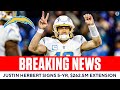 Justin Herbert Signs 5-Yr, $262.5M Contract Extension with Chargers | CBS Sports