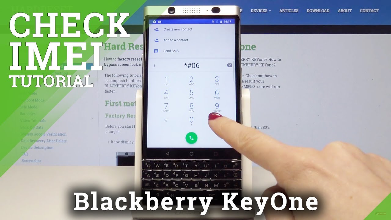 CHECK IMEI in BLACKBERRY KeyOne - IMEI & Serial Number