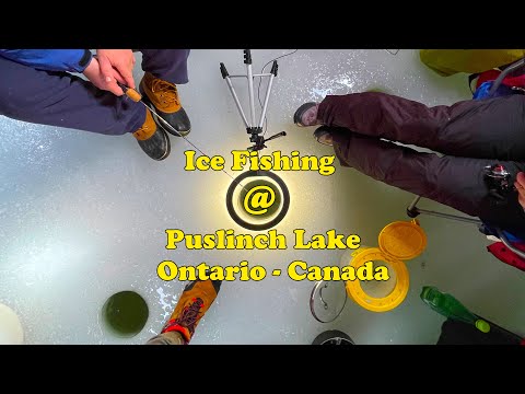 Ice Fishing at Puslinch Lake - Ontario, Canada