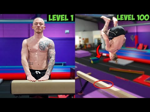 Male Gymanst's try Women's 'Balance Beam' level 1 to 100
