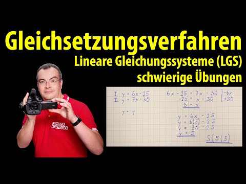 Equating Methods - Difficult Exercises - Linear Systems of Equations (LGS) | Lehrerschmidt ALT