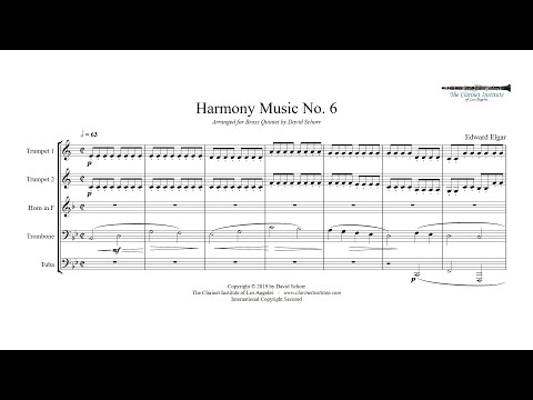 Elgar, Edward  -  Harmony Music No. 6 arranged for Brass Quintet