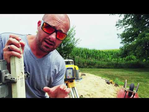 HOW TO SETUP SLOPES WITH A LASER AND A GRADE ROD //Laser and Grade Rod Slopes-How to Use a Grade Rod