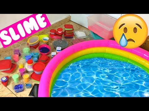 MEZCLANDO MI COLECCIÓN DE SLIME 3 en una PISCINA | MEGA SLIME de 100 LITROS