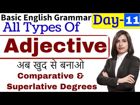 Types of Adjective | Comparison of Adjectives, विशेषण Video