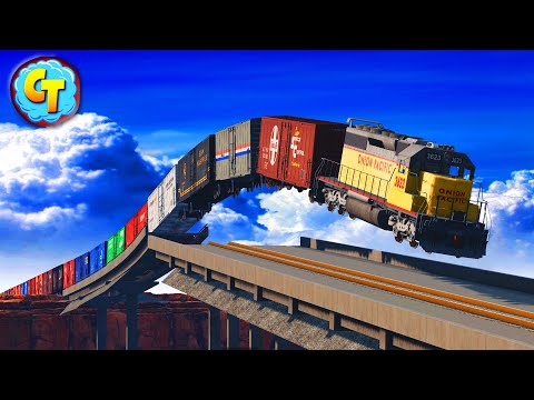 Train Accidents Derailments ✅ Collapsed Railroad Bridge ✅ Special Video #2 ✅ BeamNG DRIVE