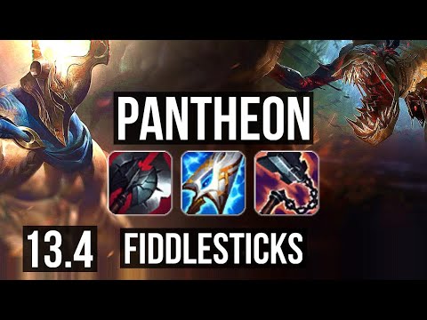 PANTHEON vs FIDDLESTICKS (TOP) | 10 solo kills, 1.9M mastery, 1200+ games | EUW Diamond | 13.4