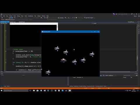 SFML C Tutorial 12 PART 1 4 | 2D Space shooter game using Sprites Textures and UI with Text