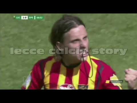 Il gol del vantaggio di Jacopo Petriccione in LECCE-Spezia 2 a 1 dell'11 maggio 2019