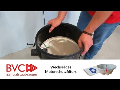 Wechsel des Motorschutzfilters am BVC Zentralstaubsauger