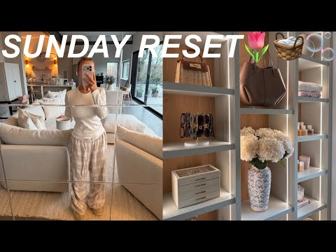 SUNDAY RESET ROUTINE | cleaning, grocery delivery + weekly prep