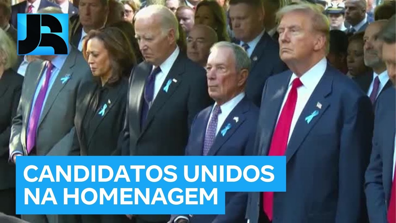 Candidatos Donald Trump e Kamala Harris participam de homenagens às vítimas do 11 de setembro