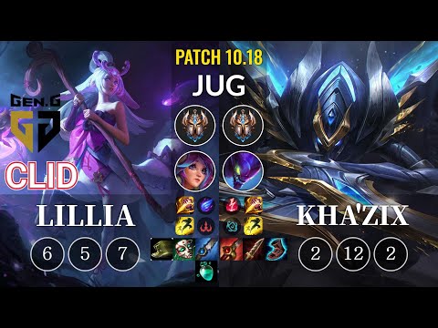 GEN Clid Lillia vs Kha'Zix Jungle - KR Patch 10.18