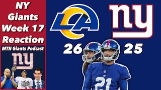 NY Giants Week 17 Reaction vs Rams | Missed Opportunities But Draft Pick Remains At 5