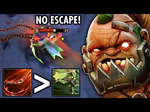 NO ESCAPE !! MY HOOK IS WAY FASTER THAN YOU WINDRANGER | GENIUS PUDGE