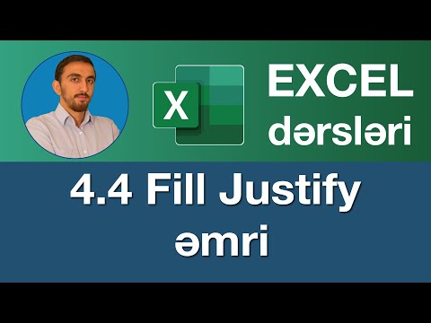 Excel dərsləri - 4.4.Exceldə Justify əmri