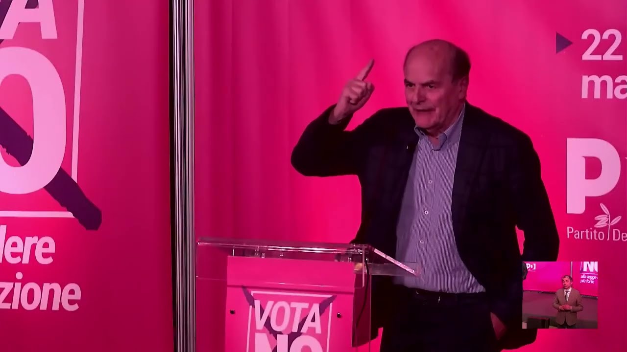BERSANI INTERVIENE ALL'EVENTO "VOTARE NO PER DIFENDERE LA COSTITUZIONE"