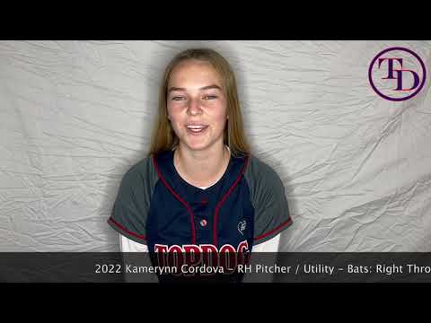 2022 Kamerynn Cordova 3.7 Cumulative GPA RH Pitcher/Utility - Top Dog Softball Skills Video