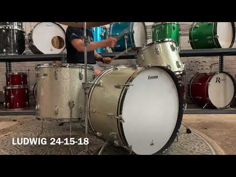 1970s Ludwig 14x24, 12x15, and 16x18 Drum Kit