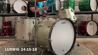 Video thumbnail for 1970s Ludwig 14x24, 12x15, and 16x18 Drum Kit by Hawthorne Drum Shop